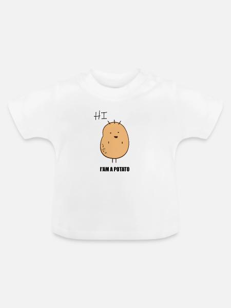I AM A POTATO - Baby Bio-T-Shirt mit Rundhals - Weiß