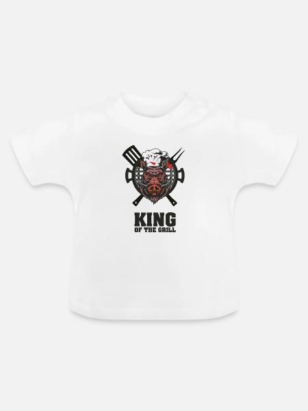 KÖNIG DES GRILLS - Baby Bio-T-Shirt mit Rundhals - Weiß