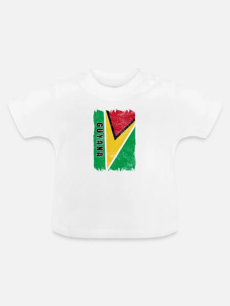 Guyana Flagge - Baby Bio-T-Shirt mit Rundhals - Weiß