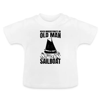 Vieux marin - T-shirt bio col rond Bébé - blanc - Devant