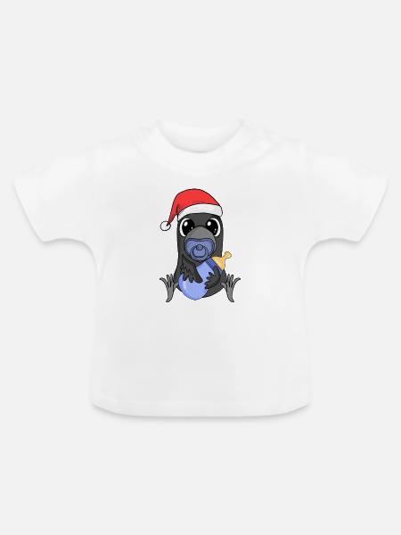 Krähe Baby - Baby Bio-T-Shirt mit Rundhals - Weiß