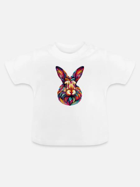 Kaninchen - Baby Bio-T-Shirt mit Rundhals - Weiß