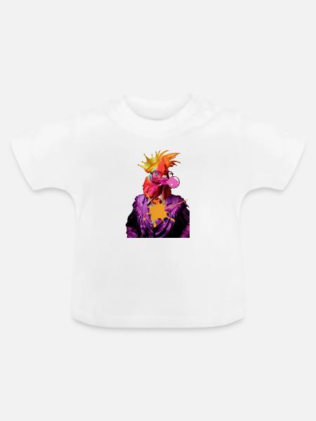 König Hahn Popstar - Baby Bio-T-Shirt mit Rundhals - Weiß
