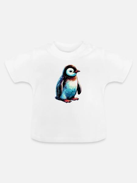 Pinguin - Baby Bio-T-Shirt mit Rundhals - Weiß