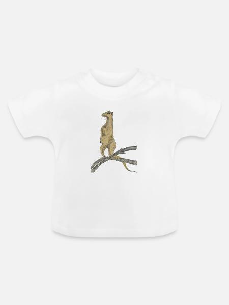 Fantasievögel auf Zweigen - Baby Bio-T-Shirt mit Rundhals - Weiß