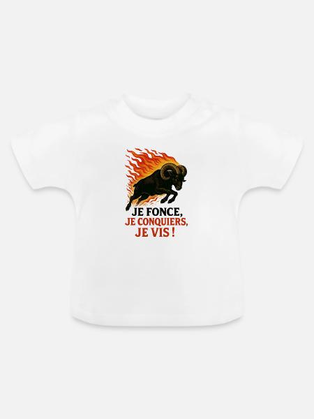 Widder Sternzeichen - Astrologie - Baby Bio-T-Shirt mit Rundhals - Weiß