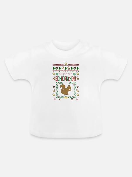 Achtung Eichhörnchen, Christmas, Bescherung - Baby Bio-T-Shirt mit Rundhals - Weiß