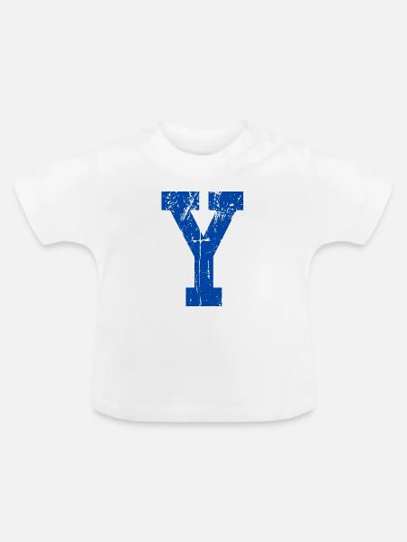 Letter y Retro Sport - Baby Bio-T-Shirt mit Rundhals - Weiß
