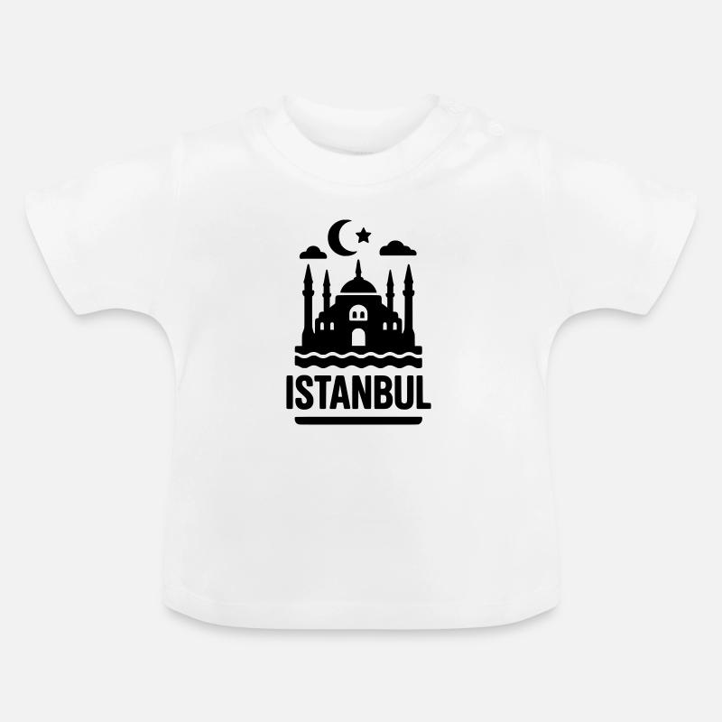 Monument de la Silhouette d’Istanbul - T-shirt bio col rond Bébé - blanc