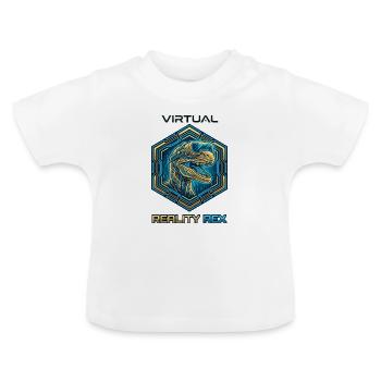 Virtual Reality Rex Dino - Baby Bio-T-Shirt mit Rundhals - Weiß - Vorne