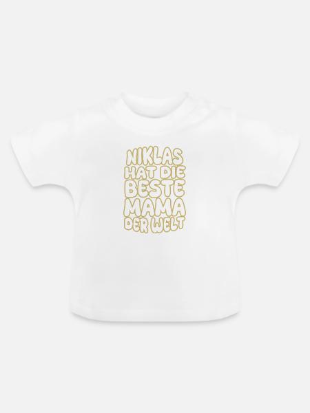 Geschenk für Niklas - Baby Bio-T-Shirt mit Rundhals - Weiß