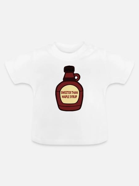 Ahornsirup Süßes Kompliment - Baby Bio-T-Shirt mit Rundhals - Weiß