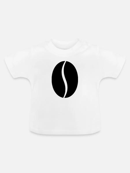 Kaffeebohne Bohne Silhouette - Baby Bio-T-Shirt mit Rundhals - Weiß