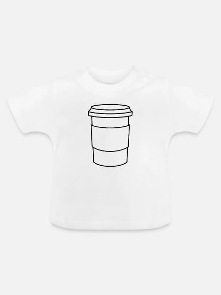 Kaffeetasse - Baby Bio-T-Shirt mit Rundhals - Weiß