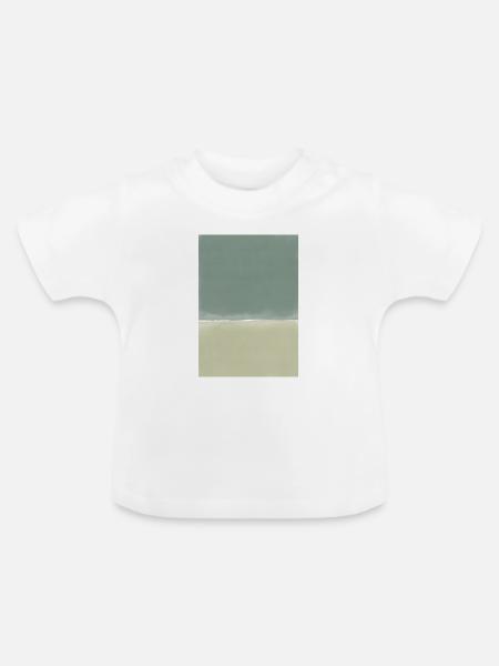 Green blocks - personalisierbar - Baby Bio-T-Shirt mit Rundhals - Weiß
