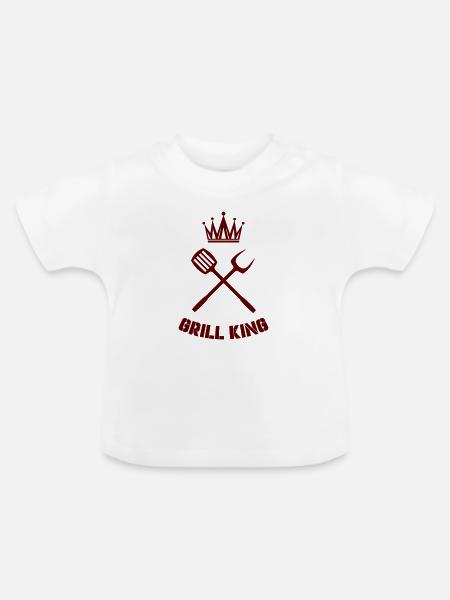 grill_king - Baby Bio-T-Shirt mit Rundhals - Weiß