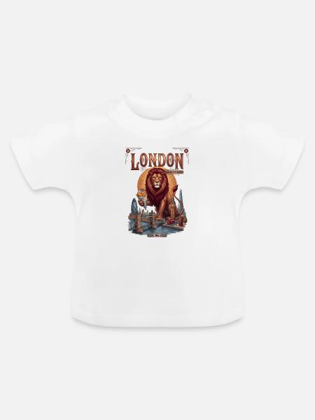 Londoner Löwenwächter - Baby Bio-T-Shirt mit Rundhals - Weiß