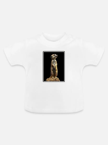 Meerkat Erdmännchen - Baby Bio-T-Shirt mit Rundhals - Weiß