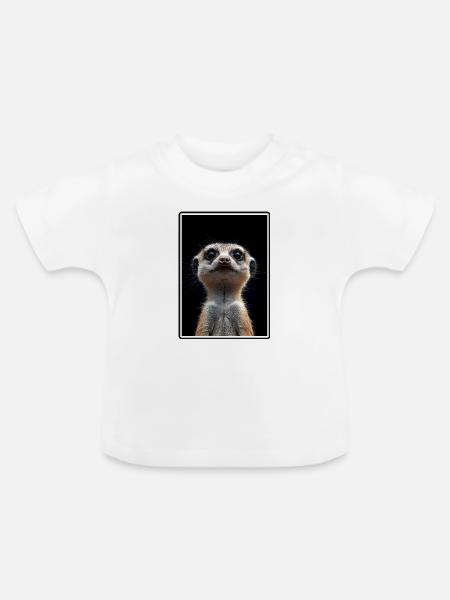 Meerkat Erdmännchen - Baby Bio-T-Shirt mit Rundhals - Weiß