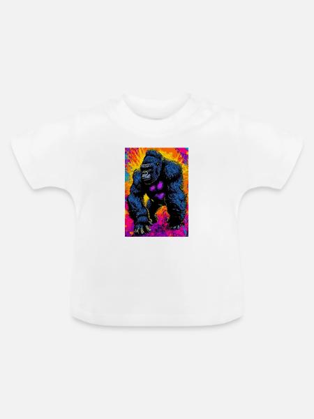 Gorilla - Baby Bio-T-Shirt mit Rundhals - Weiß