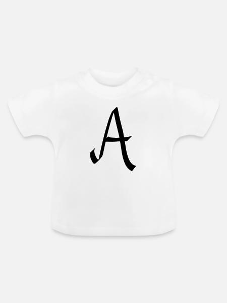 Buchstabe A - Baby Bio-T-Shirt mit Rundhals - Weiß