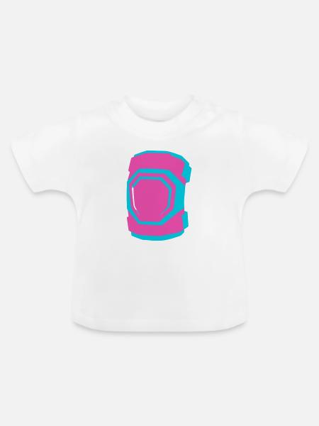 Knieschoner Rollschuhfahren Roller Derby Skaten - Baby Bio-T-Shirt mit Rundhals - Weiß