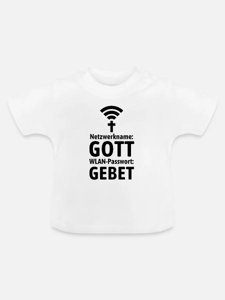 Verbinde dich mit Gott - Gebet WLAN - Baby Bio-T-Shirt mit Rundhals - Weiß