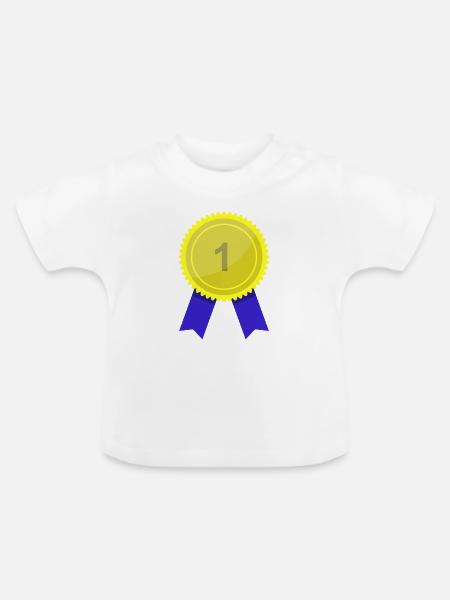 Medaille - Baby Bio-T-Shirt mit Rundhals - Weiß