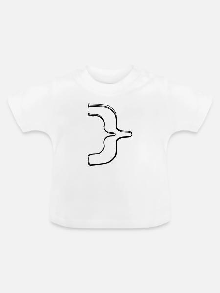 Geschweifte Klammer handgezeichnet - Baby Bio-T-Shirt mit Rundhals - Weiß