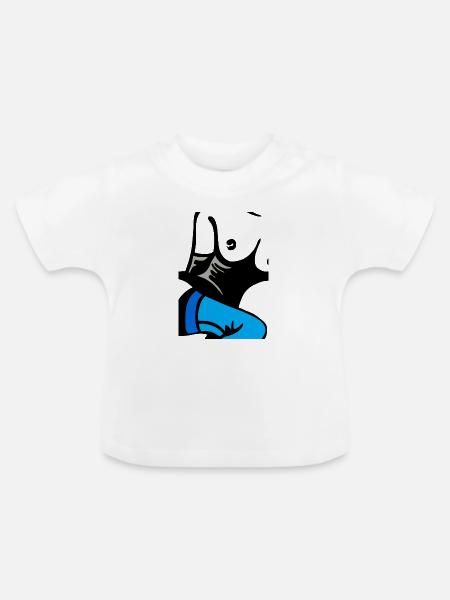 Abstrakter blauer Schuh mit Flügeln - Baby Bio-T-Shirt mit Rundhals - Weiß