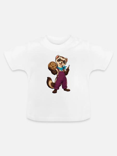 Pfotenwerkstatt Blütenholz - Baby Bio-T-Shirt mit Rundhals - Weiß