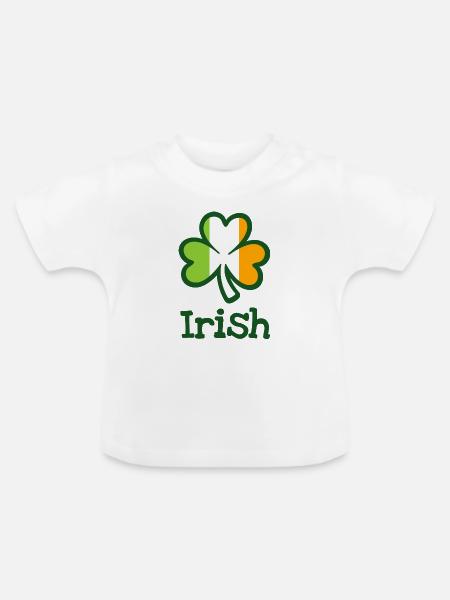 Irisches Kleeblatt - Baby Bio-T-Shirt mit Rundhals - Weiß