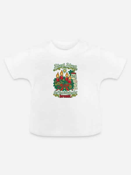 Advent Advent Terminkalender brennt - Baby Bio-T-Shirt mit Rundhals - Weiß