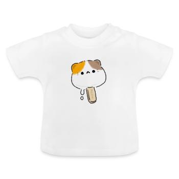 Chat de la crème glacée - T-shirt bio col rond Bébé - blanc - Devant
