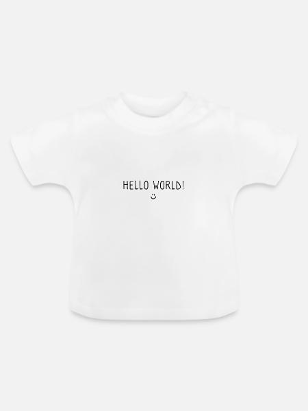 Hallo Weltmarker - Baby Bio-T-Shirt mit Rundhals - Weiß