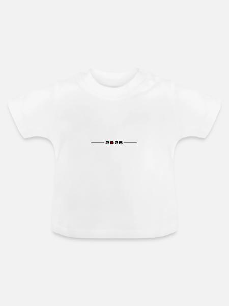 2025 Jahr Herz - Baby Bio-T-Shirt mit Rundhals - Weiß
