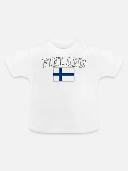 Finnische Nationalflagge - Baby Bio-T-Shirt mit Rundhals - Weiß