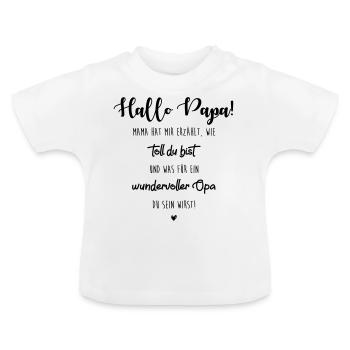 Baby Opa Geschenkidee - Baby Bio-T-Shirt mit Rundhals - Weiß - Vorne