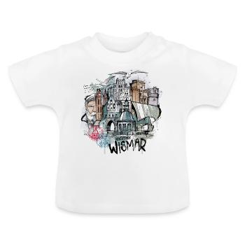 Ville hanséatique de Wismar - T-shirt bio col rond Bébé - blanc - Devant
