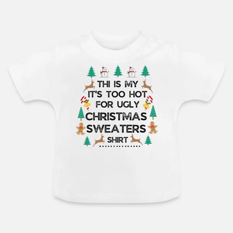 Pull de Noël - T-shirt bio col rond Bébé - blanc