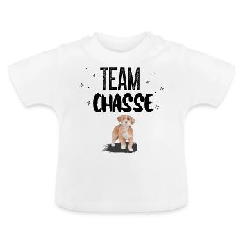 Team chasse - T-shirt bio col rond Bébé - blanc - Devant