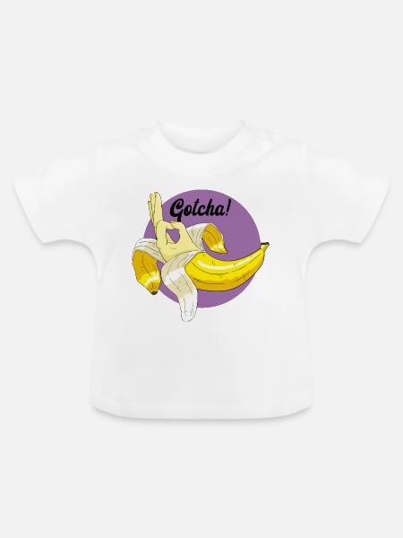 Bananentrollmem - Baby Bio-T-Shirt mit Rundhals - Weiß