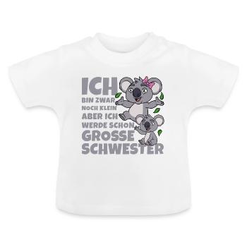 Große Schwester Koala Koalas Geschwister Mädchen - Baby Bio-T-Shirt mit Rundhals - Weiß - Vorne