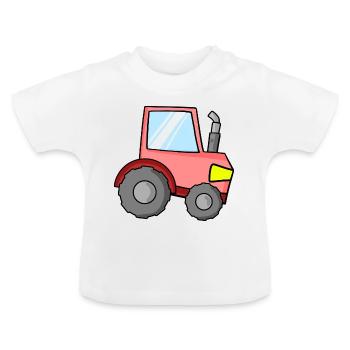 Tractor for children - Baby Organic T-Shirt with Round Neck - white - Front