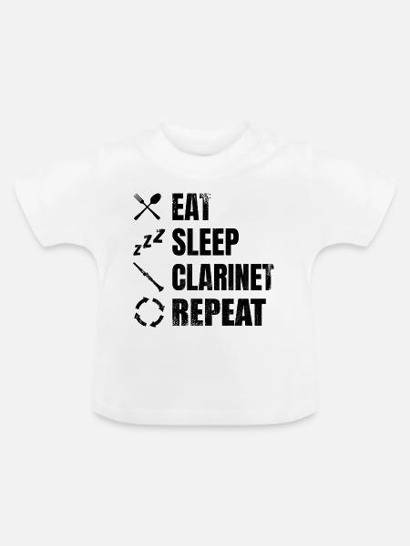 Klarinettist Tägliche Routine - Baby Bio-T-Shirt mit Rundhals - Weiß