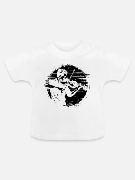 Violinist Zeichnung - Baby Bio-T-Shirt mit Rundhals - Weiß