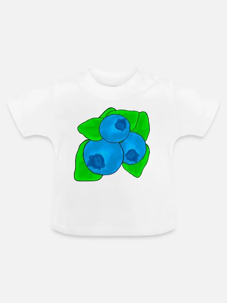 Blaubeeren Heidelbeeren - Baby Bio-T-Shirt mit Rundhals - Weiß