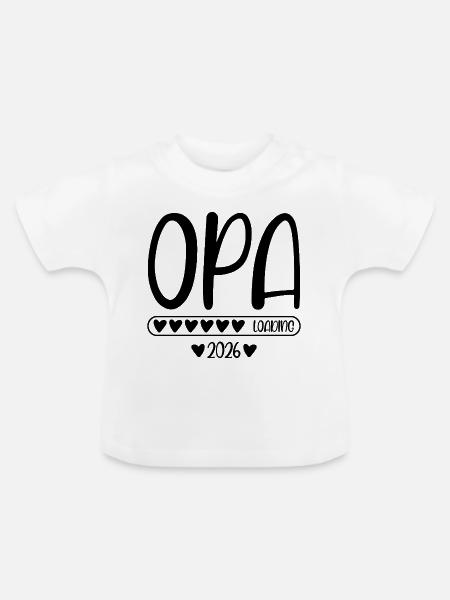 Opa 2026 loading - Baby Bio-T-Shirt mit Rundhals - Weiß