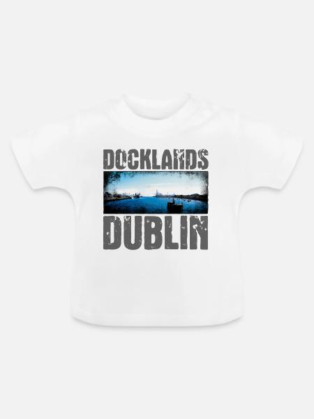 Docklands Dublin Wasseransicht - Baby Bio-T-Shirt mit Rundhals - Weiß