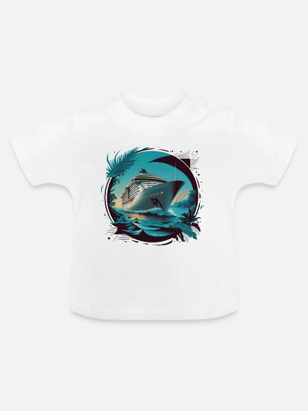Kunstdruck von Kreuzfahrtschiffen - Baby Bio-T-Shirt mit Rundhals - Weiß